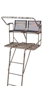 Guide Gear 15.5' Ladder Tree Stand for Hunting with Mesh Seat, Hunting Gear, Equipment, and Accessories
