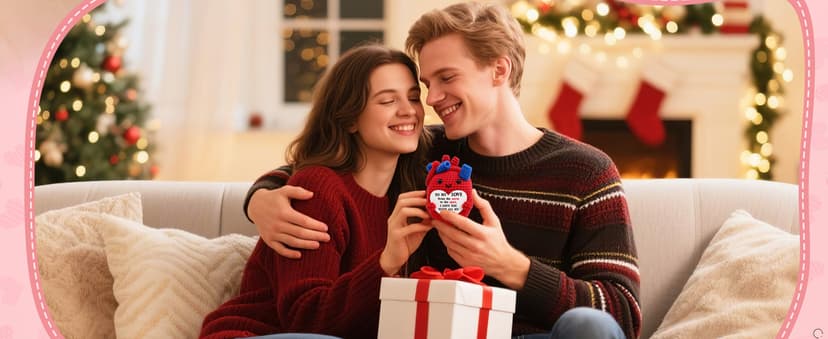 Mini Gifts for Him Her Couple Christmas Valentine’s Day To My Love Handmade Crochet Anatomical Heart Love Gift for Women Boyfriend Girlfriend Husband Wife Anniversary Christmas Valentines Birthday