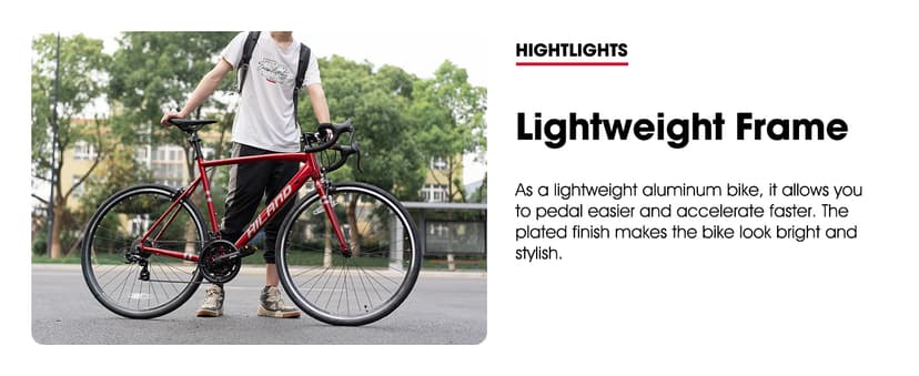 HILAND 700c Road Bike 14 Speed, Aluminum Frame Racing Bike, City Commuter Bicycle for Men Women
