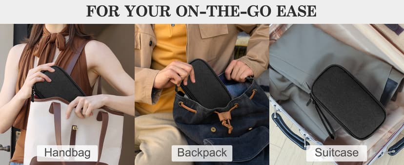 Wrist Strap, Waterproof, Double Layers Portable Electronics Travel Carrying Case for Cord, Charger, Daily Business Trips Use FYY Electronic Organizer, Travel Tech Pouch Bag, Cable Organizer Dark Green B0B7QQVMRT