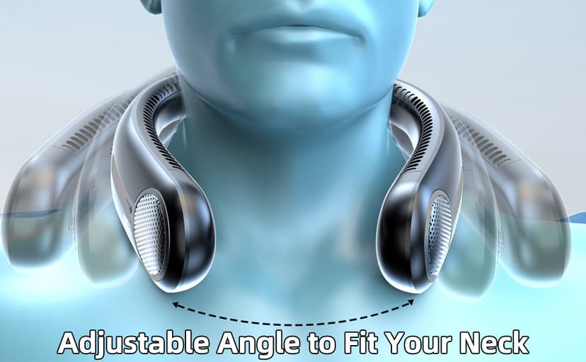 Portable Neck Fan,Gift Ideas,Personal Wearable Bladeless Fan,360° Cooling,LED Display,4-Speeds,6000mAh Rechargeable,Powerful Wind,Outdoor Travel Camping,Birthday Gifts for Men Women Dad Mom (Black)