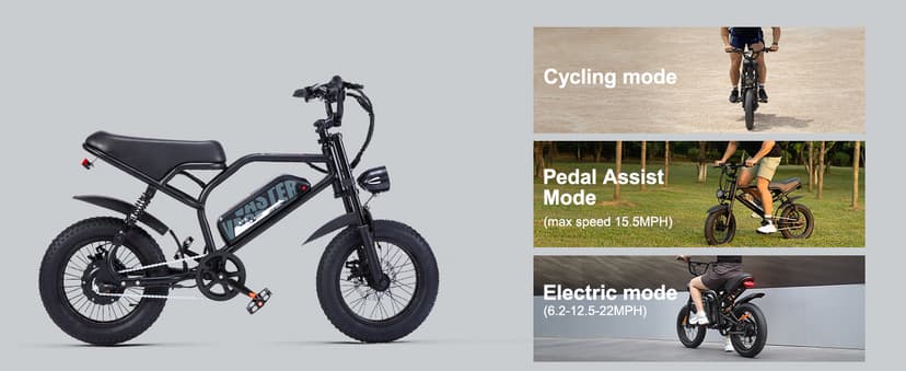 Electric Bike, 16'' Fat Tire E-Bike for Teens/Adults, 500W Small E-Bike with 36V/12.8Ah Removable Battery, Up to 22MPH, 45 Mile Range, Electric Dirt/Mountain Bike for Woman/Men A13