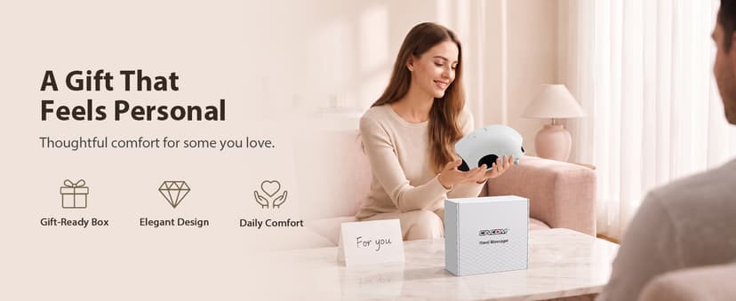 CINCOM Hand Massager - Cordless Hand Massager with Heat and Compression for Arthritis and Carpal Tunnel, Gifts for Women(White)