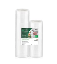 Bonsenkitchen Vacuum Sealer Machine, Globefish Technology for Perfect Vacuum Sealing, Powerful Low-Noise Food Vacuum Sealer with Easy Handle Design, Built-in Cutter & Bag Storage, 1 Bag Roll & 10 Bags