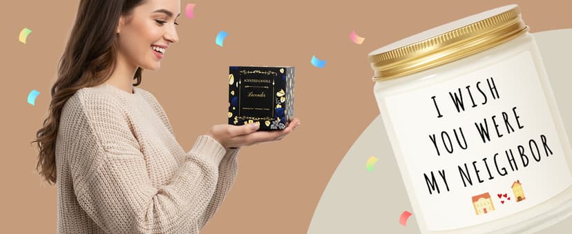 Gifts for Women, Birthday Gifts for Women, Unique Friendship House Warming Gift for Womens, Best Friend, Her, Sister, Bestie, Funny Lavender Scented Candles with Replaceable Stickers Gift Ideas