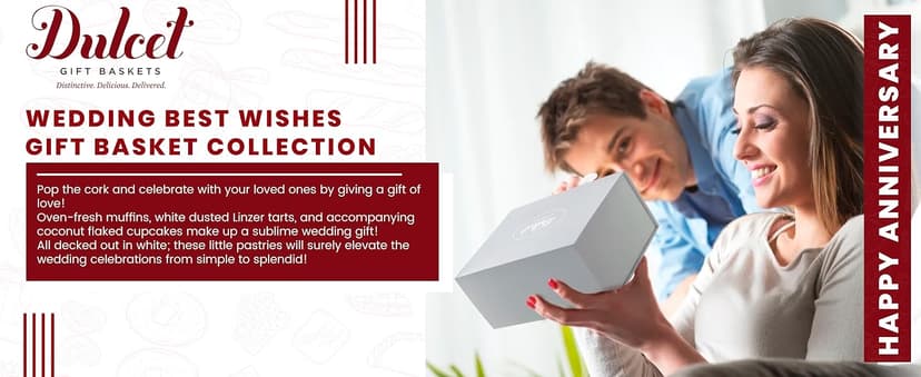 Dulcet Gift Basket – Premium Freshly Gourmet Baked Goods – Gift Basket for All Types of Special Occassions - Assorted Variety of Tastes with Delicious Brownies, Crumb Cakes Rugelah, and Muffins.