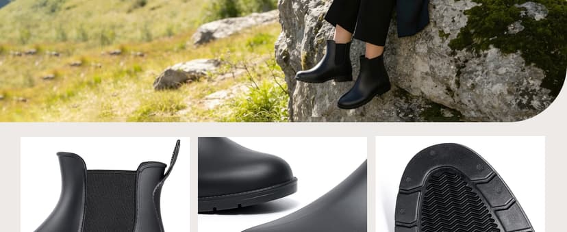 Asgard Women's Ankle Rain Boots Waterproof Chelsea Boots
