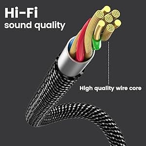 MOSWAG 3.3FT USB to 6.35 Audio Cable, USB to 1/4“ Guitar Cable with Recording Function for Guitar, Bass, Amplifier, Speakers (NOT for Xbox/RockSmith)