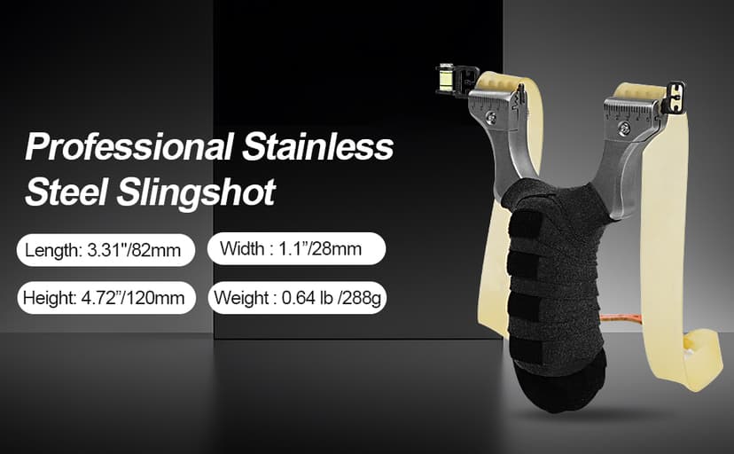 Slingshot, Hunting Slingshots for Adults,Professional Stainless Steel Sling Shot & Outdoor Shooting Practice, High Velocity Catapult with 100 Ammo Balls, 6 Bands, 2 Targets & Tactical Pouch