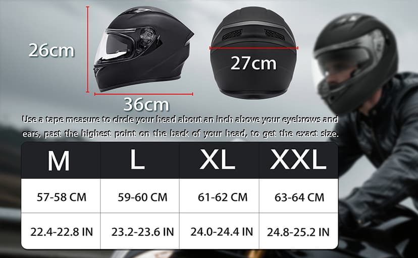 Adult Full Face Motorcycle Helmet with Dual Visor, DOT Approved Street Bike Racing ADV Motocross Helmets for Men Women, Ventilation