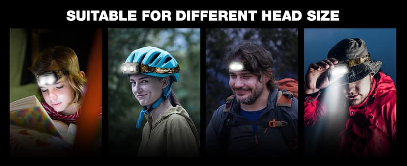 Mossy Oak 600 Lumens Rechargeable Headlamp, Lightweight LED Headlight with White & Red Light, Waterproof Head Lamp with Non-Slip Band, Dimmable & Memory Function for Hunting, Camping, Power Outage