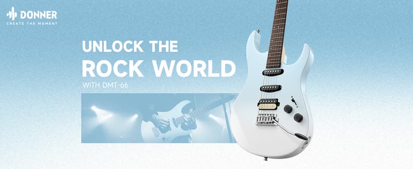 Donner DMT-66 39 Inch Full Size Electric Guitar for Beginner, Starter Electric Guitar Kit with Bag, Gradient Blue