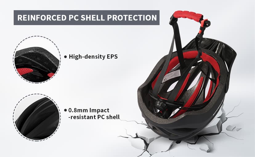 Bike Helmet with Visor for Men Women – Lightweight Road & Mountain Bicycle Helmet – Adjustable Adult Cycling Helmet for Commuting, MTB & E-Bike, CPSC Certified