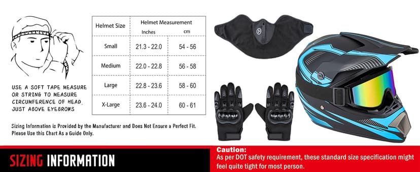 CARTMAN Adult Dirt Bike Helmets Motocross ATV Dirtbike Offroad Full Face Motorcycle Helmet, DOT Approved Matte Black and Blue