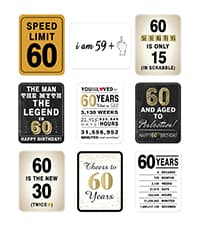 WERNNSAI 60th Birthday Decorations - 9 PCs 60 Years Funny Signs 60s Decorations, 60th Party Yard Garden Banner Table Centerpieces Door Wall Windows Signs Picture Props for Men Women, Happy Bday Old Decor