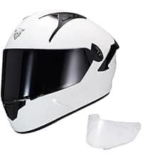 VCOROS Full Face Dual Visor Motorcycle Helmet for Adults Motorbike Street Bike Racing Helmets X9 DOT Approved with Black Visor