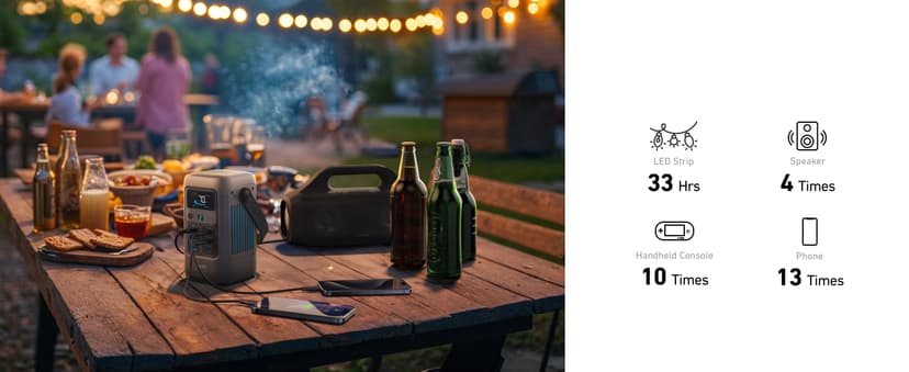 Anker SOLIX C200 DC Power Bank Station and 60W Solar Panel, 192Wh Portable Power Station, LiFePO4 Battery, 200W Solar Generator, for Outdoor, Camping, Traveling, and Emergencies