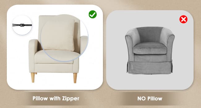 COLAMY Mid-Century Modern Upholstered Accent Chair with Back Pillow & Solid Wood Legs, Fabric Cozy Armchair for Living Room, Bedroom, Reading Nook, Apartment & Small Spaces, Beige