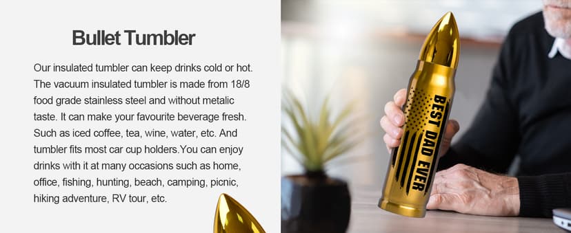 Gifts for Dad from Daughter Wife 17oz Stainless Steel Bullet Tumbler, Coffee Mug Birthday Gifts for Men Grandpa on Christmas Anniversary Valentines Fathers Day Stocking Stuffers for Men