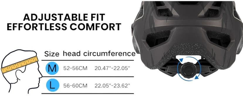 NTA 8776 E-Bike & Mountain Bike Helmet for Adults Youth, E-MTB Cycling Helmet for Men Women (52-60CM)
