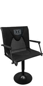 Hawk Stealth Spin Chair - Silent, Comfortable, Swiveling, Portable Chair for Camping, Hunting, Fishing, Backpacking, and More (Bone Collector Edition) , Black