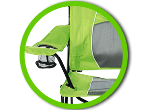 STRONGBACK Camping Chair Guru Heavy Duty Camping Chairs with Lumbar Support - Backpack Folding Camp Chair - Lime Green