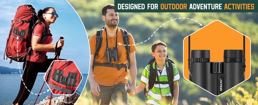 BEBANG Binoculars for Adults 10x42 High Powered Waterproof Binoculars for Bird Watching, Hunting, Travel, Stargazing, Sports, Wildlife, Bright and Clear Range of View
