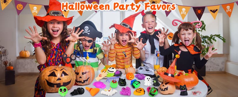 OCATO 30Pcs Halloween Mochi Squishy Toys Halloween Party Favors for Kids Halloweens Toys for Trick or Treat Bulk Non Candy Halloweens Treats Gift Goodie Bags Fillers Party Supplies for Kids Boys Girls