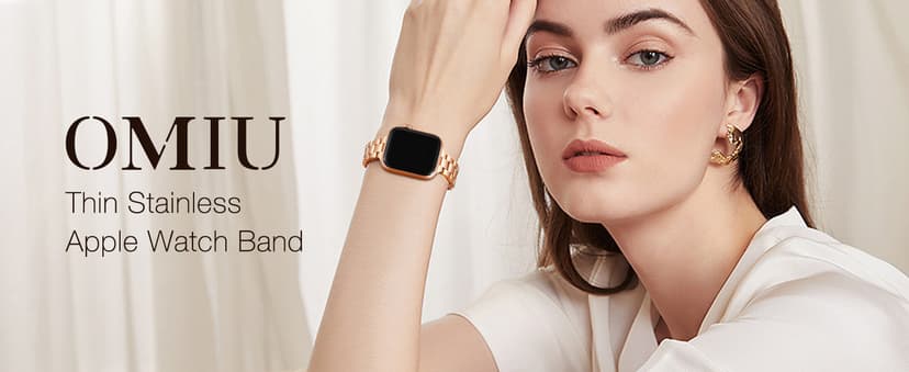 Thin Bands Compatible with Apple Watch 40mm 38mm 41mm 42mm (Series 10 11), Stainless Steel Metal Replacement Adjustable Wristband Strap for iWatch Ultra3/2/1 SE1/2/3 Series 9/8/7/6/5/4/3/2/1 Women