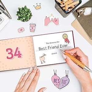 What I Love about Bestie Book - Best Friend Unique Gifts For Women, Friendship Gifts For Women - Best Friend Birthday Gifts - Personalized Christmas Gifts for Best Friends Fill-in-the-Blank Journal