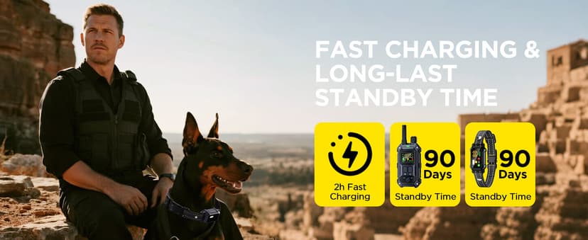 BLACKDOG Military Dog Shock Collar - 4200ft Dog Training Collar with Remote, 4 Training Modes, Flashlight & Strobe, 3-Month Battery, IP67 Waterproof Dog E Collar for All Breeds 5-150lbs (Dark Blue)