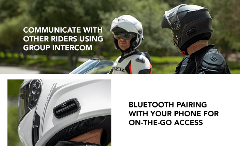 Sena Outrush R Bluetooth Modular Motorcycle Helmet with Intercom System (Gloss White, M)