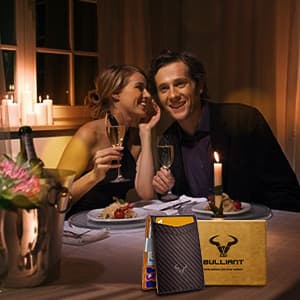 BULLIANT Men Wallet, Slim Leather Wallet Front Pocket Card Holder Gift For Men 11 Slots RFID Blocking