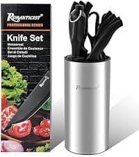 ROMANTICIST Kitchen Knife Sets, 10PCS High Carbon Stainless Steel Knife Sets with Block, Black Knife Block Set, Knives Set for Kitchen with Anti-slip Handle, Exquisite Knives Set New Home Essentials B0FL25YQ5J