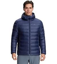 Pioneer Camp Men's Down Puffer Jacket with Hood Lightweight Packable Warm Insulated Thermal Puffy Winter Coat Ski Travel