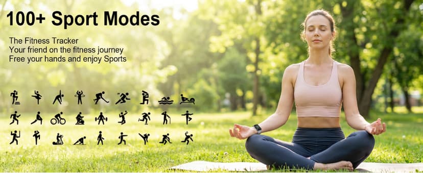 Health Smart Watches for Men Women - 1.87'' Large Display Fitness Trackers Watch with Heart Rate, Blood Pressure, Blood Oxygen, Sleep & Stress Track, 110+ Sports Modes, IP68 Waterproof Watch,Black