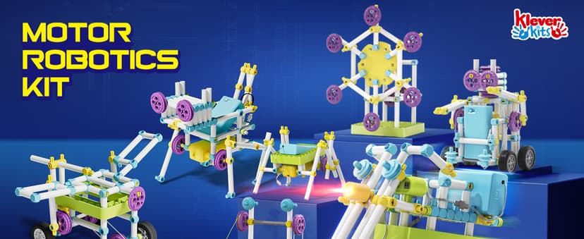 Klever Kits 36-in-1 Motor Robotic Kits, Make Your Own Kids Craft Kits Educational STEM Toys for Ages 8-13 Boys and Girls, Science Gifts for 8 Years Old