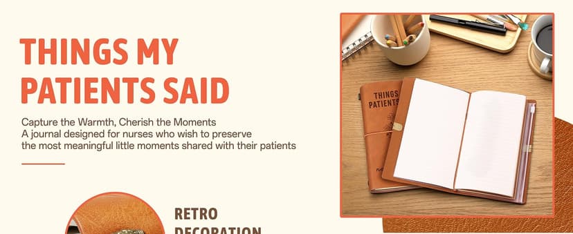 Nurses Appreciation Graduation Gifts for Women, LPN RN Nursing Student Gift for Nurses Week/Day, Engraved Refillable Notebook GiltGlimmer Nurse Gifts, Things My Patients Said Journal Leather Notebook B0GK6M9WZJ