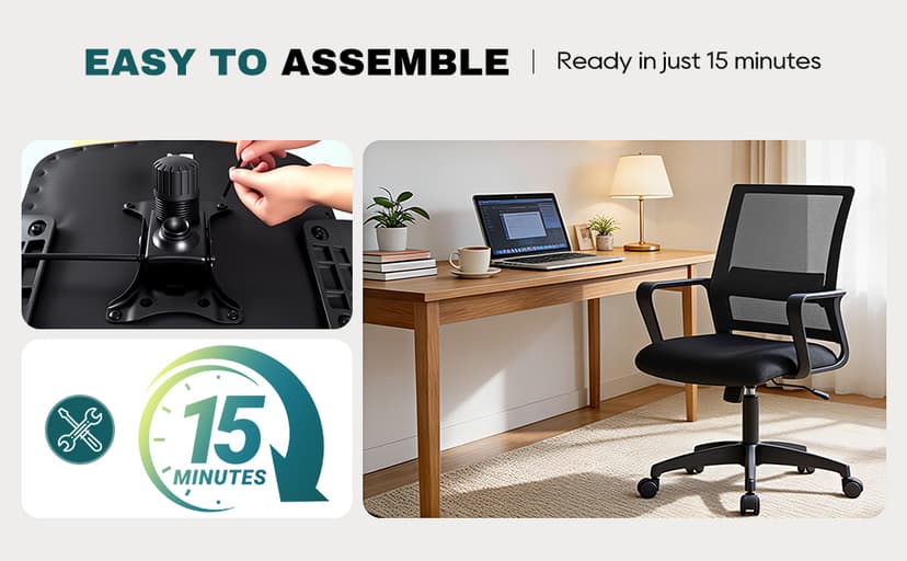 PayLessHere Gaming Chair Ergonomic Computer Chair Office Chair Video Game Chairs with Lumbar Support Desk Chair Armrest Mid Black Cushion Swivel Rolling Chair with Wheels for Home Office(Black)