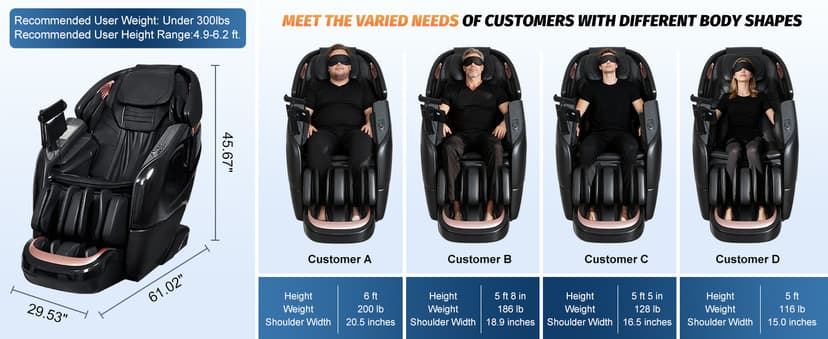 Massage Chair Full Body, 2026 Zero Gravity SL-Track Shiatsu Massage Chairs Recliner with AI Voice, LED Backlight Remote Control, Waist & Calf Heating, Phone Joystick and Holder, G6 Black