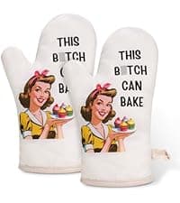 Miracu Oven Mitt, Funny Kitchen Cooking Oven Mitts, Pink Kitchen Accessories, Cute Baker Stuff, Baking Gifts for Women Mom, House Warming Gifts New Home Apartment, for Christmas Birthday Housewarming