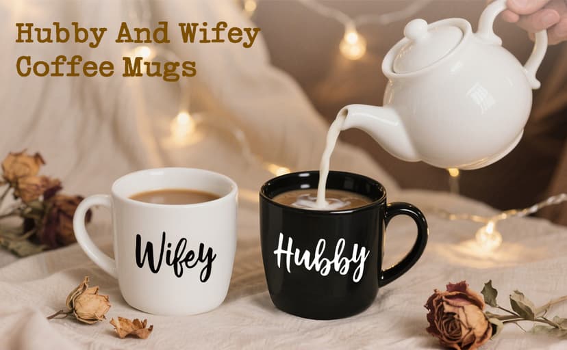 Christmas Gifts for Couples 2025, Wifey Hubby Mugs Set of 2 Coffee Mug, Bridal Shower Gift, Mr and Mrs Coffee Mug, Wedding Couples Gift for Bride Groom, Thanksgiving Gifts