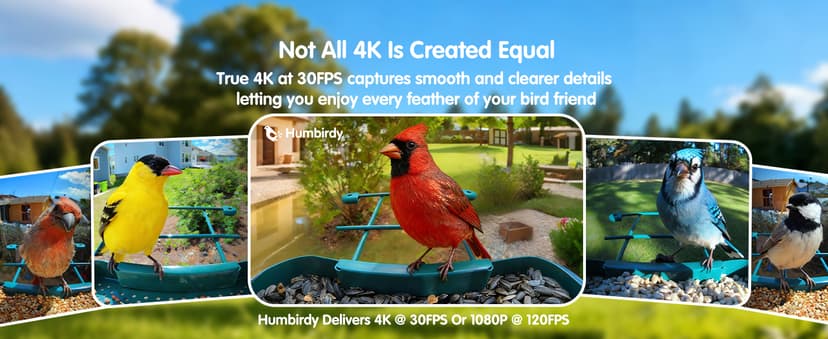 4K Ultra HD Video with Live View,10x Slow Motion,AI Smart Bird Feeder with Camera,2.4G/5G Wi-Fi,Durable Metal,Bird Lover Gift 4K Smart Bird Feeder with Camera,No Subscription,Solar Powered B0FMDP272Y