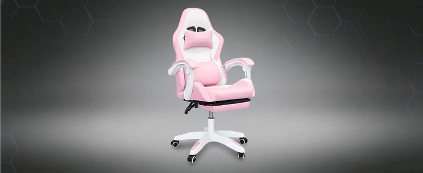 J.M.-Deco Gaming Chair Office Chair-Big and Tall Office Ergonomic Chair with Foot Rest - Comfy Desk Chair with Lumbar Support,Black