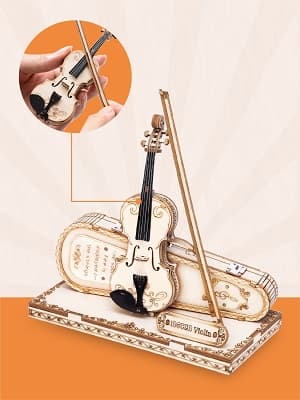 ROKR Wooden 3D Puzzles for Adults Violin, Musical Instrument Model Kit 3D Puzzles to Build, Desk Decor/DIY Hobbies/Gifts for Family and Friends (Violin) B0B7J49BWX