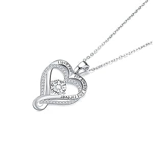 Jewelry for Women Wife Infinity Heart Birthstone I Love You Necklace S925 Anniversary Women Necklaces for Her Wife Birthday Gift Ideas, Birthday Present for Girlfriend Mom Daughter Sterling Silver
