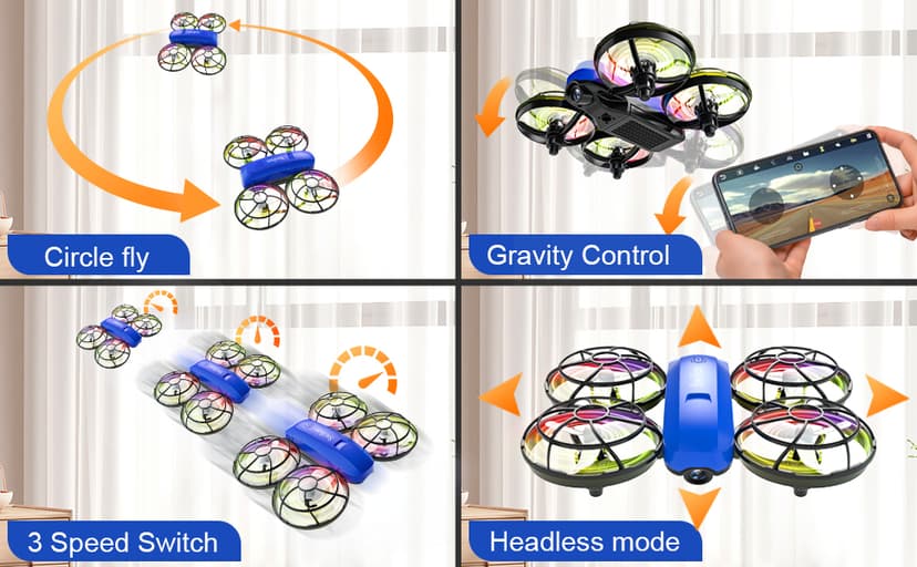 Swifsen Drones for Kids with Camera,Rc Drone Indoor Small Helicopter,Birthday Gifts for Boys and Girls Beginners Friendly,Mini Quadcopter Toy With 2 Batteries,Propeller Protect,Altitude Hold