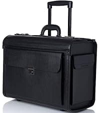 Alpine Swiss Mens Briefcase | Expandable Genuine Leather Attache Briefcase For Men | Dual Combination Lock Business Case