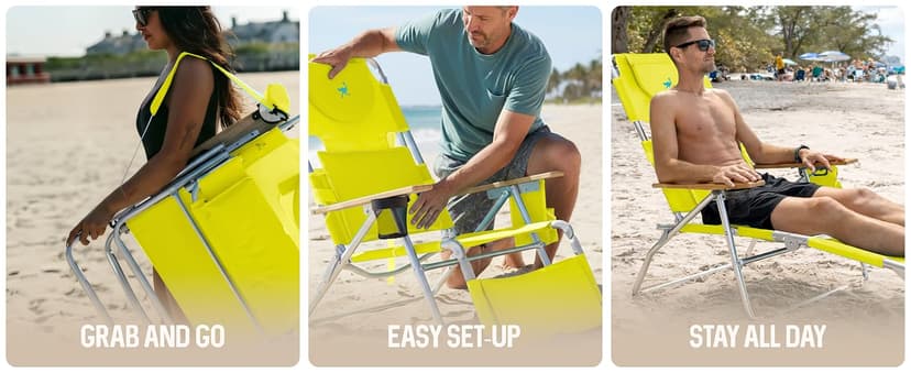 Ostrich the Deluxe 3N1 Lightweight Lawn Beach Reclining Lounge Chair with Footrest, Outdoor Furniture for Patio, Balcony, Backyard, or Porch, Lime