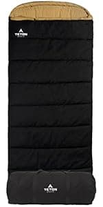 TETON Sports Deer Hunter Sleeping Bag, Warm and Comfortable Camping Sleeping Bag, Teton Tough Canvas Shell for Camping, Hunting, and Cold Weather